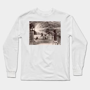 Tesla coil experiment, 1899 (C034/5133) Long Sleeve T-Shirt